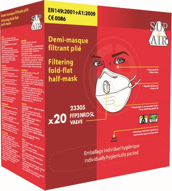 MASQUE FFP3 PLIABLE AVEC VALVE BOITE DE 20 - DRAGER – Image 3